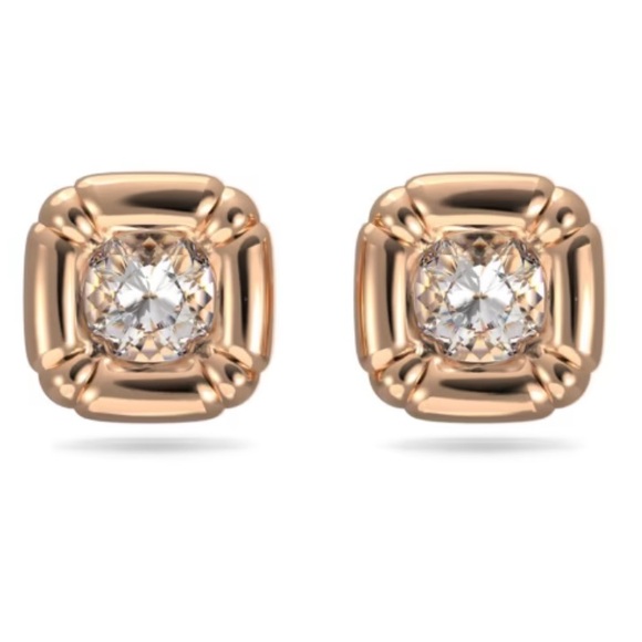 Swarovski Dulcis Elegant Rose Gold Button Stud Earrings NEW